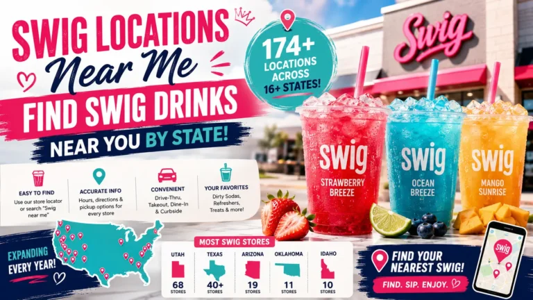 Visual representation of Swig locations to locate drinks in your area.