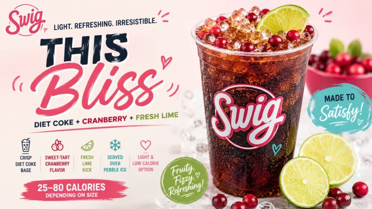 A refreshing drink called "This Bliss," featuring cranberries and lime, served in a clear glass with ice.