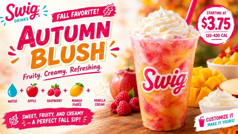Swiggy's Autumn Blush drink launch, highlighting a colorful beverage designed to capture the essence of the autumn season.